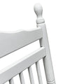 Balcony Porch Adult Rocking Chair White White Solid Wood