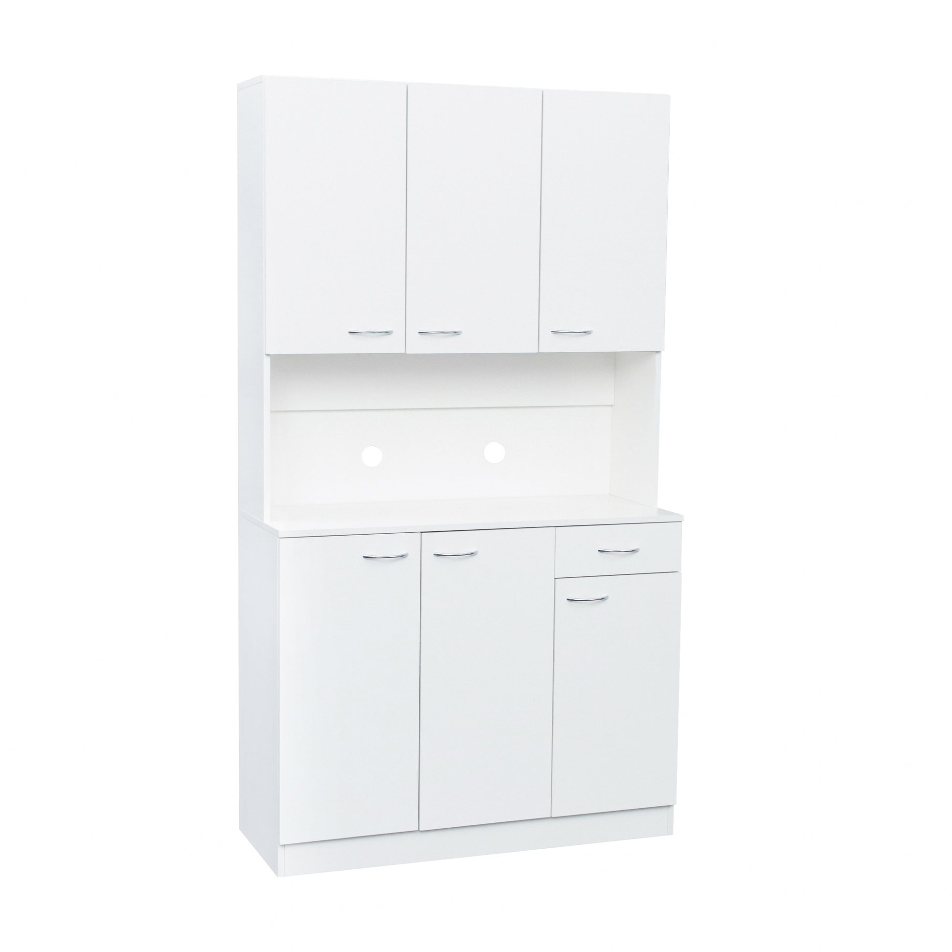 70.87" Tall Wardrobe& Kitchen Cabinet, With 6 Doors, 1 Open Shelves And 1 Drawer For Bedroom,White White Mdf