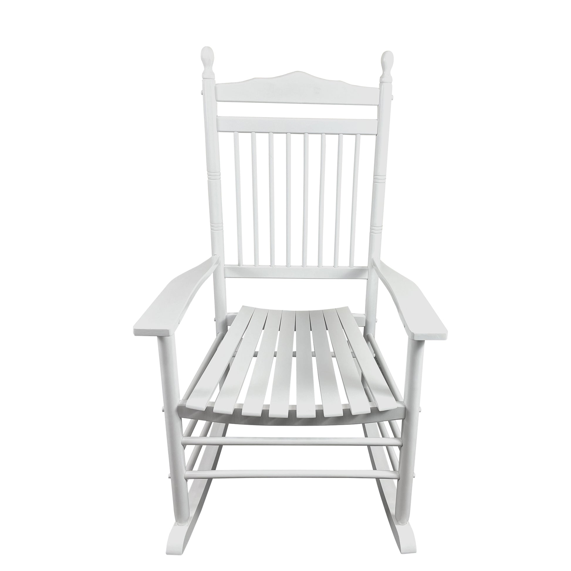 Balcony Porch Adult Rocking Chair White White Solid Wood