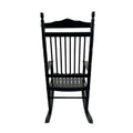 Balcony Porch Adult Rocking Chair Black Black Solid Wood