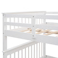 Stairway Full Over Full Bunk Bed With Storage And Guard Rail For Bedroom, Dorm, White Color Old Sku :Lp001110Aak White Solid Wood