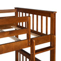 Twin Over Twin Bunk Bed With Ladders And Two Storage Drawers Walnut Old Sku:Lt000265Aad Walnut Solid Wood