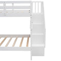 Stairway Full Over Full Bunk Bed With Storage And Guard Rail For Bedroom, Dorm, White Color Old Sku :Lp001110Aak White Solid Wood