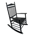 Balcony Porch Adult Rocking Chair Black Black Solid Wood