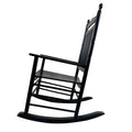 Balcony Porch Adult Rocking Chair Black Black Solid Wood