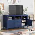 Tv Stand For Tv Up To 68 In With 2 Doors And 2 Drawers Open Style Cabinet, Sideboard For Living Room, Navy Navy Mdf