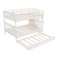 Stairway Full Over Full Bunk Bed With Twin Size Trundle, Storage And Guard Rail For Bedroom, Dorm White Old Sku :Lp001210Aak White Solid Wood