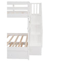 Stairway Full Over Full Bunk Bed With Twin Size Trundle, Storage And Guard Rail For Bedroom, Dorm White Old Sku :Lp001210Aak White Solid Wood