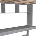 Twin Size Loft Bed With Convenient Desk, Shelves, And Ladder, White Similar Sku:Sm001302Aae Box Spring Not Required Gray Wood Bedroom Pine