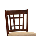 Set Of 2 Chairs Dining Room Furniture Brown Solid Wood Counter Height Chairs Upholstered Cushioned Unique Back Geometric Brown Light Brown Dining Room Modern,Transitional Dining Chairs Rubberwood Solid Wood