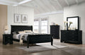 Full Size Bed Black Louis Phillipe Solidwood 1Pc Bed Bedroom Sleigh Bed Box Spring Required Full Black Wood Bedroom Contemporary,Modern Rubberwood Bed Frame Solid Wood
