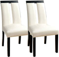 Set Of 2 Chairs Black And Whitebeautiful Padded Side Chairs Slit Back Design Kitchen Dining Room Furniture White Dining Room Contemporary,Modern Dining Chairs Rubberwood Solid Wood