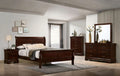 Queen Size Bed Cherry Louis Phillipe Solidwood 1Pc Bed Bedroom Sleigh Bed Bedroom Furniture Box Spring Required Queen Cherry Brown Bedroom Contemporary,Modern Bed Frame Solid Wood