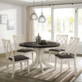 Antique White Solid Wood Set Of 2 Chairs Unique Design Back Kitchen Dining Room Breakfast Grey Cushion Seat Chair Fabric Geometric Antique White White Dining Room Contemporary,Modern,Transitional Side Chair Rubberwood Cross Back Solid Wood