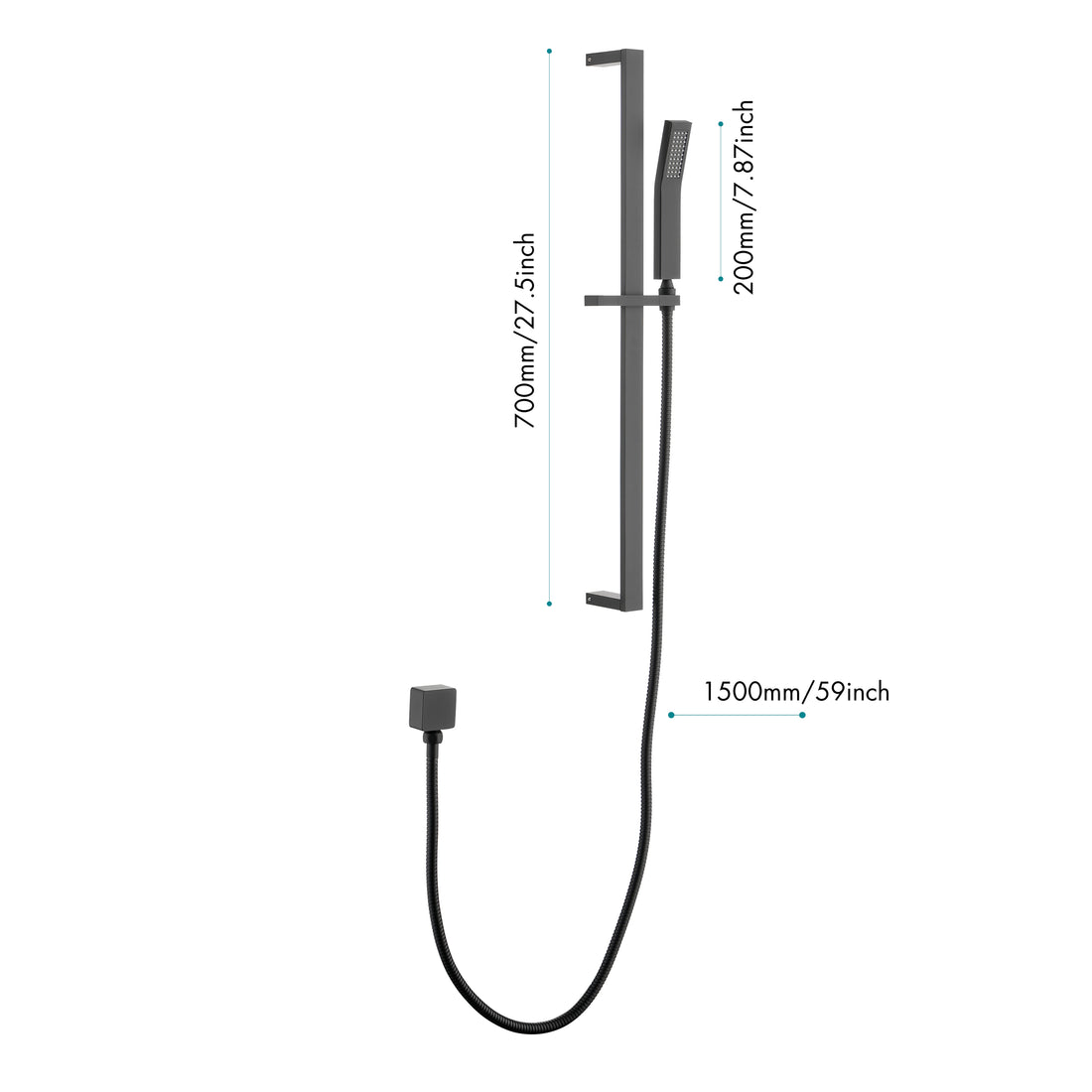 Eco Performance Handheld Shower With 28 Inch Slide Bar And 59 Inch Hose Matte Black Stainless Steel