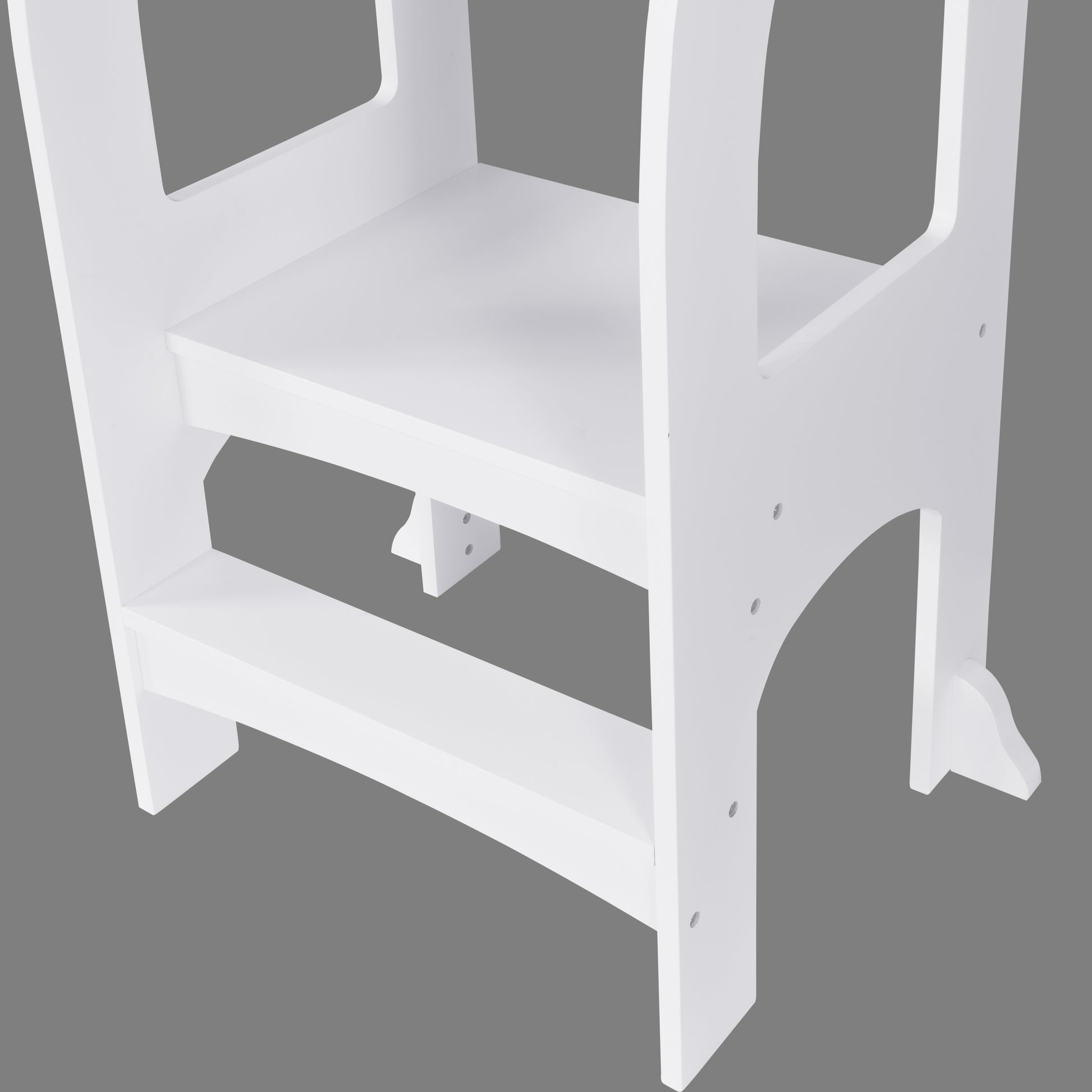 Child Standing Tower, Step Stools For Kids, Toddler Step Stool For Kitchen Counter, White White Mdf