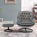 Accent Chair Tv Chair Living Room Chair Grey With Ottoman Gray Upholstered