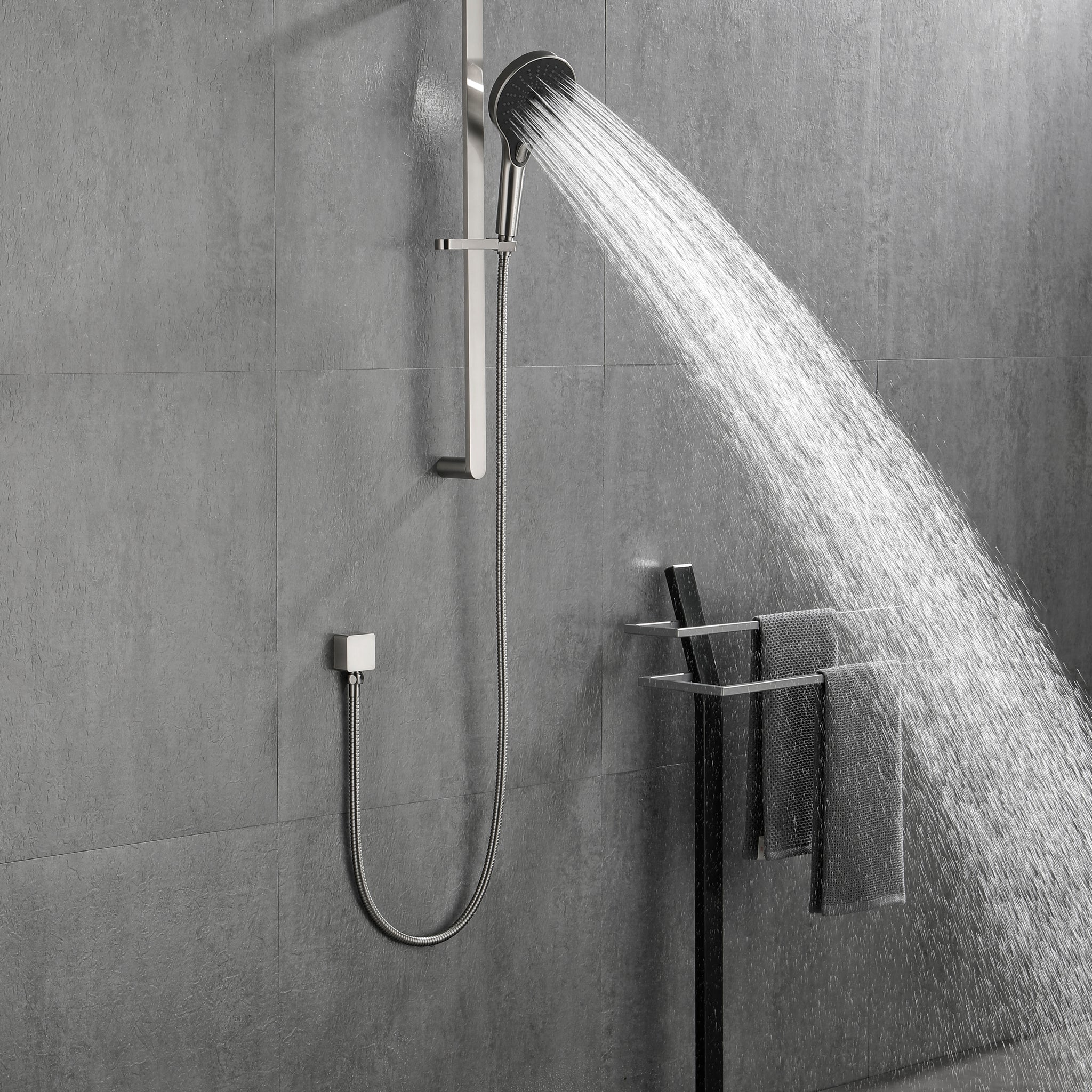 Eco Performance Handheld Shower With 28 Inch Slide Bar And 59 Inch Hose Brushed Nickel Stainless Steel