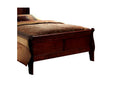 Queen Size Bed Cherry Louis Phillipe Solidwood 1Pc Bed Bedroom Sleigh Bed Bedroom Furniture Box Spring Required Queen Cherry Brown Bedroom Contemporary,Modern Bed Frame Solid Wood