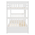 Twin Over Twin Bunk Bed With Ladders And Two Storage Drawers White Old Sku:Lt000265Aak White Solid Wood