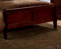 Eastern King Size Bed Cherry Louis Phillipe Solidwood 1Pc Bed Bedroom Sleigh Bed Box Spring Required King Cherry Wood Brown Bedroom Contemporary,Modern Rubberwood Bed Frame Solid Wood