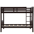 Twin Over Twin Bunk Bed With Ladder,Espresso Old Sku: Lp000066Aap Espresso Solid Wood