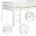 Twin Wood Loft Bed Low Loft Beds With Ladder,Twin,White Old Sku :Wf192082Aak White Solid Wood