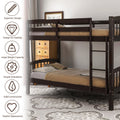 Twin Over Twin Bunk Bed With Ladder,Espresso Old Sku: Lp000066Aap Espresso Solid Wood