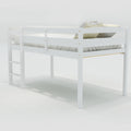 Twin Wood Loft Bed Low Loft Beds With Ladder,Twin,White Old Sku :Wf192082Aak White Solid Wood