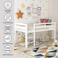 Twin Wood Loft Bed Low Loft Beds With Ladder,Twin,White Old Sku :Wf192082Aak White Solid Wood