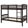 Twin Over Twin Bunk Bed With Ladder,Espresso Old Sku: Lp000066Aap Espresso Solid Wood