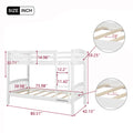 Twin Over Twin Bunk Bed With Ladder,White Old Sku: Lp000066Aak White Solid Wood