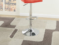 Red Faux Leather Bar Stool Counter Height Chairs Set Of 2 Adjustable Height W Gas Lift Kitchen Island Stools Modern Red Dining Room Contemporary,Modern Bar Stools Tufted Back Metal