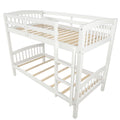 Twin Over Twin Bunk Bed With Ladder,White Old Sku: Lp000066Aak White Solid Wood