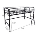 Metal Twin Loft Bedtwin Size High Loft Bed Black Box Spring Not Required Twin Black Metal Bedroom Bed Frame Metal