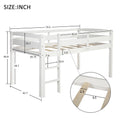 Twin Wood Loft Bed Low Loft Beds With Ladder,Twin,White Old Sku :Wf192082Aak White Solid Wood