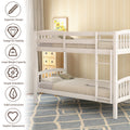 Twin Over Twin Bunk Bed With Ladder,White Old Sku: Lp000066Aak White Solid Wood