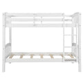 Twin Over Twin Bunk Bed With Ladder,White Old Sku: Lp000066Aak White Solid Wood