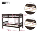 Twin Over Twin Bunk Bed With Ladder,Espresso Old Sku: Lp000066Aap Espresso Solid Wood