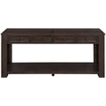 Console Table Sofa Table With Storage Drawers And Bottom Shelf For Entryway Hallway Espresso Espresso Solid Wood