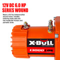 Electric Winch 13000 Lbs 12V Synthetic Rope Upgraded Version Orange Stainless Steel