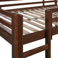 Full Size Loft Bed Wood Bed With Slide, Stair And Chalkboard,Walnut Old Sku:Wf282116Aal Walnut Solid Wood