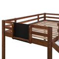 Twin Size Loft Bed Wood Bed With Slide, Stair And Chalkboard,Walnut Old Sku :Wf282115Aal Walnut Solid Wood