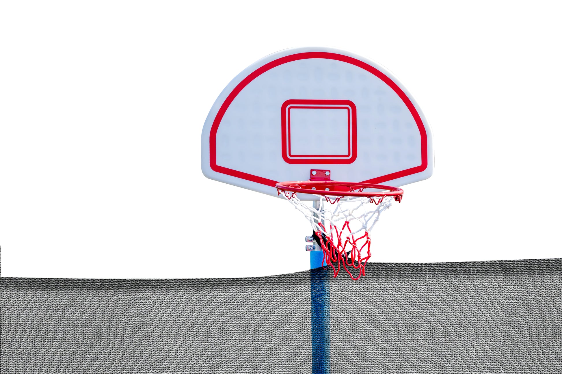 16Ft Trampoline With Balance Bar & Basketball Hoop&Ball, Astm Approved Reinforced Type Outdoor Trampoline With Enclosure Net Antique Blue Metal