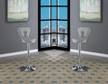 Adjustable Bar Stool Gas Lift Chair Gray Faux Leather Chrome Base Metal Frame Modern Stylish Set Of 2 Chairs Gray Dining Room Contemporary,Modern Bar Stools Metal