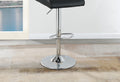 Adjustable Bar Stool Gas Lift Chair Black Faux Leather Tufted Chrome Base Modern Set Of 2 Chairs Dining Kitchen Black Dining Room Contemporary,Modern Bar Stools Tufted Back Metal
