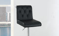 Adjustable Bar Stool Gas Lift Chair Black Faux Leather Tufted Chrome Base Modern Set Of 2 Chairs Dining Kitchen Black Dining Room Contemporary,Modern Bar Stools Tufted Back Metal