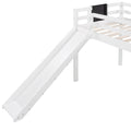 Twin Size Loft Bed Wood Bed With Slide, Stair And Chalkboard,White Old Sku :Wf282115Aak White Solid Wood