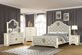 King 5 Pc Unique Led Bedroom Set Made With Wood In Beige Box Spring Required King Beige Wood 5 Piece Set Bedroom Bed Included,Chest Included,Dresser Included,Mirror Included,Nightstand Included