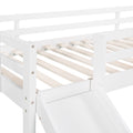 Twin Size Loft Bed Wood Bed With Slide, Stair And Chalkboard,White Old Sku :Wf282115Aak White Solid Wood